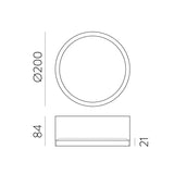 ACB Tech Plafón 3987/20 Negro Texturado, LED 25W 3000K 3000lm, CRI90 IP44, LED integrado, Difusor Microprismatico P3987200N