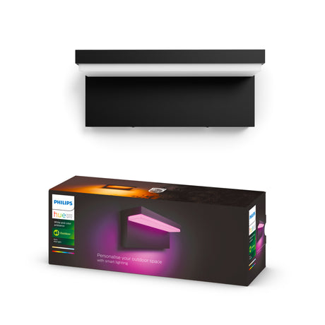 Philips Hue White and Color Ambiance Aplique de pared Nyro negro RGBW 14W IP44 1745630P7 1020lm