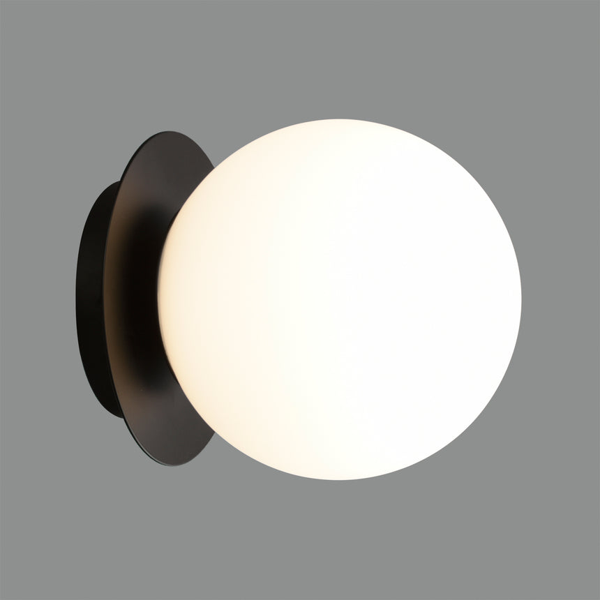 ACB Parma Aplique 16/3946-15 IP Opal/Negro Mate, LED E27 15W, I IP44, (E27 max. Ø45 mm) A3946080N