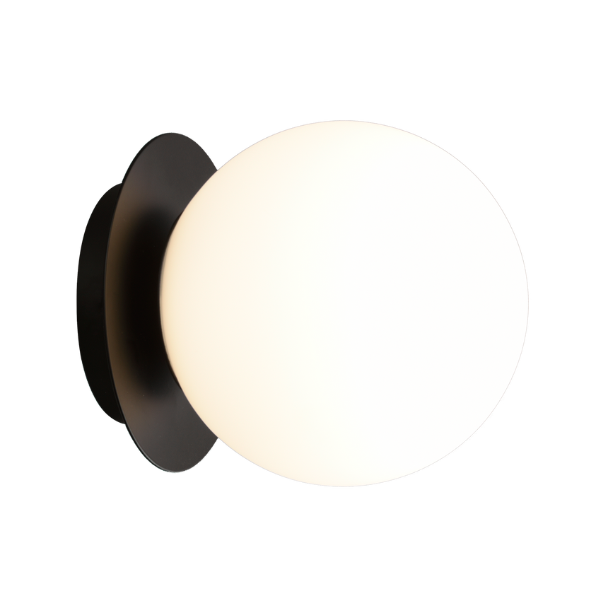 ACB Parma Aplique 16/3946-15 IP Opal/Negro Mate, LED E27 15W, I IP44, (E27 max. Ø45 mm) A3946080N