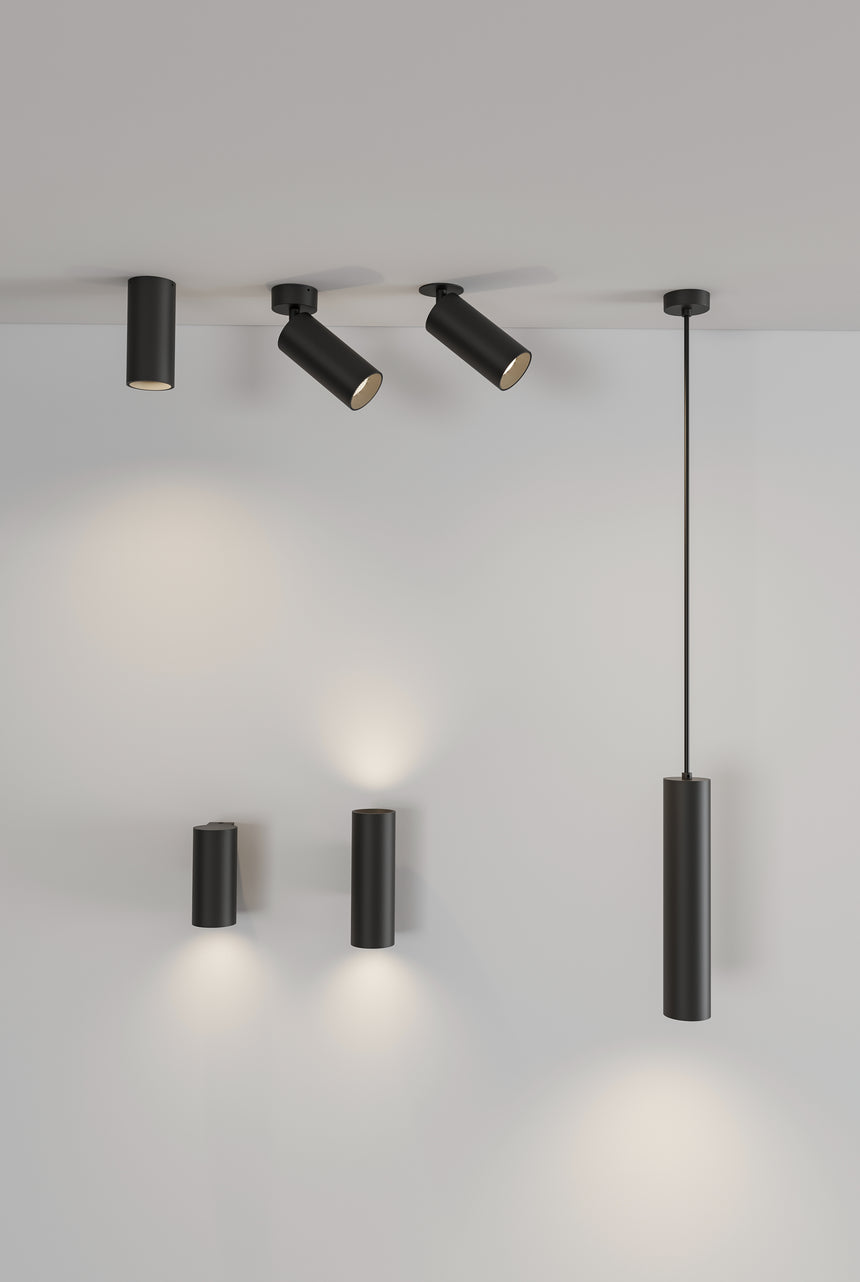 ACB Pipe Empotrable 3986 Negro Texturado, LED COB 12W 3000K 1240lm, CRI90 I, LED integrado E3986000N
