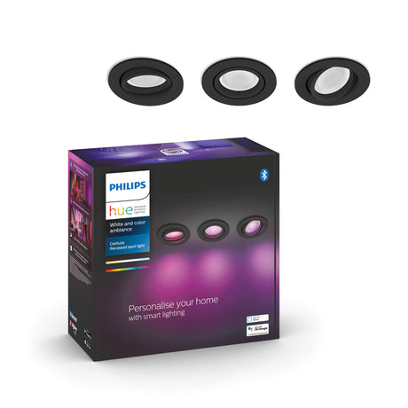 Philips Hue White and Color Ambiance Empotrable centura negro RGBW 4,2W (3 uds) 8720169318977