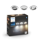 Philips Hue Empotrable Milliskin plata White Ambiance 4,2W 400lm (3 uds) 8720169319813
