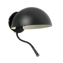 Lámpara de pared aplique Faro Dominica con lector E27 LED negro 20032-123