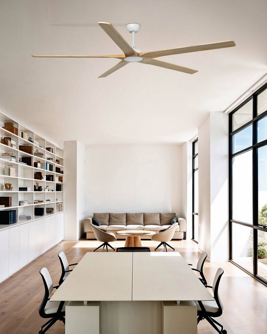 Faro BIGWOOD XL Ventilador techo 6 palas blanco madera 200cm 34191