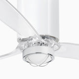 Faro Mini Tube Fan Ventilador con luz transparente cuerpo acero difusor cristal 32038-9