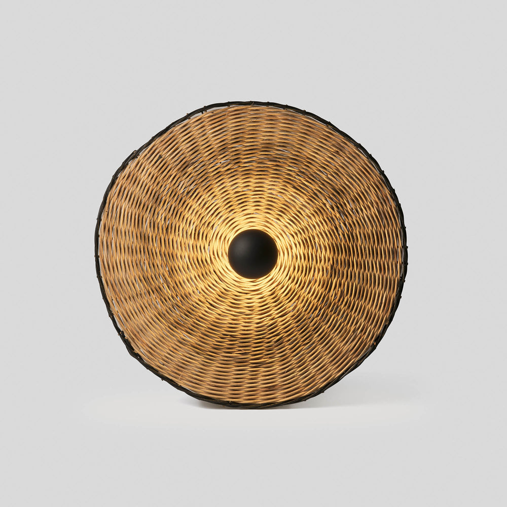 Faro COSTAS 600 H70 Lámpara aplique/plafón negra/ratán 62173-69