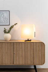 Faro LUANG M Lámpara sobremesa negra/beige 23002-57