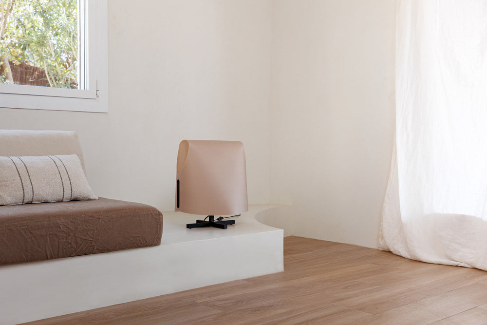 Faro LUANG M Black/camel table lamp 23002-58