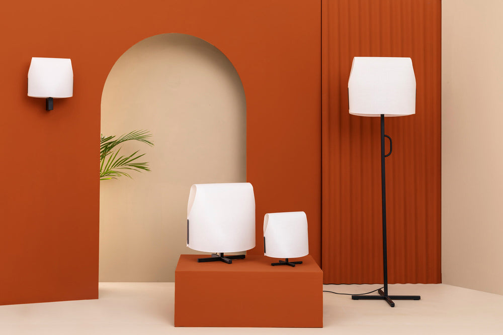 Faro LUANG Lámpara pie de salón negra/beige 23003-59