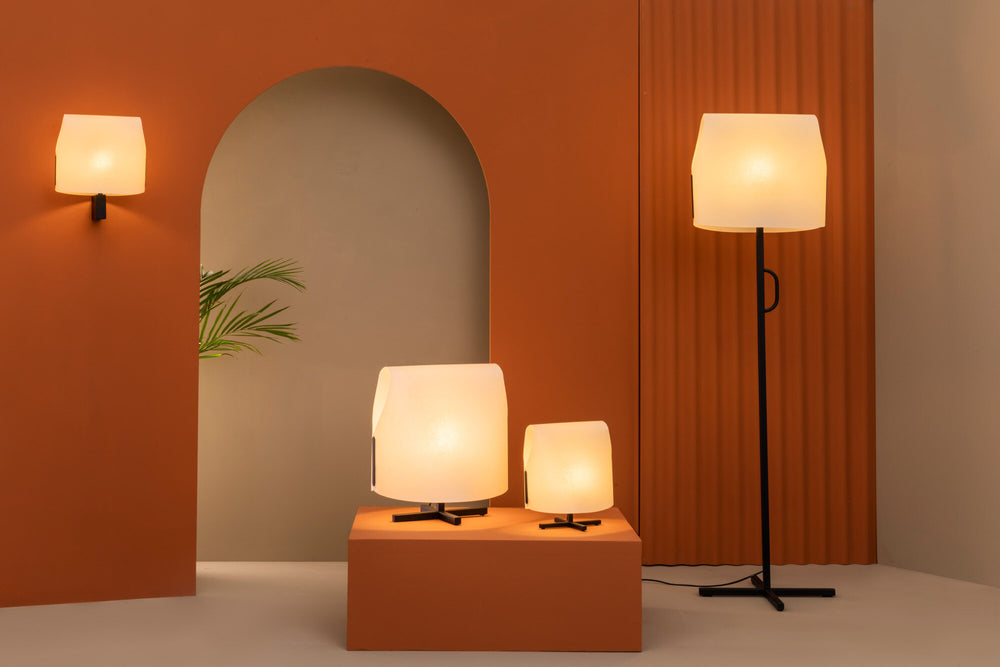 Faro LUANG Lámpara pie de salón negra/beige 23003-59