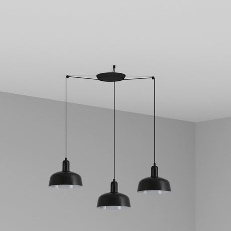 Lámpara de techo colgante Faro Tatawin S cristal 3 luces E27 negro — ref. 20340-117-3L (1)