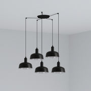 Lámpara de techo colgante Faro Tatawin 5 luces E27 negro 20340-117-5L