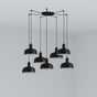 Lámpara de techo colgante Faro Tatawin S cristal 7 luces E27 negro — ref. 20340-117-7L (1)