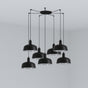 Lámpara de techo colgante Faro Tatawin M cristal 7 luces E27 negro — ref. 20340-120-7L (1)