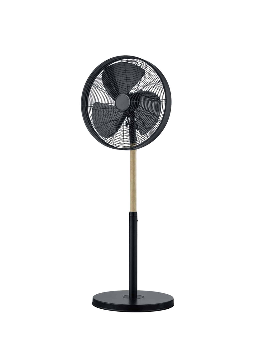 Trio Viking Ventilador de pie metal estera negra R034-32