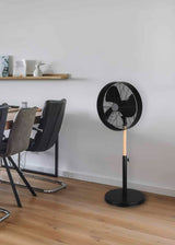 Trio Viking Ventilador de pie metal estera negra R034-32