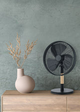 Trio Viking Ventilador de pie metal estera negra R035-32