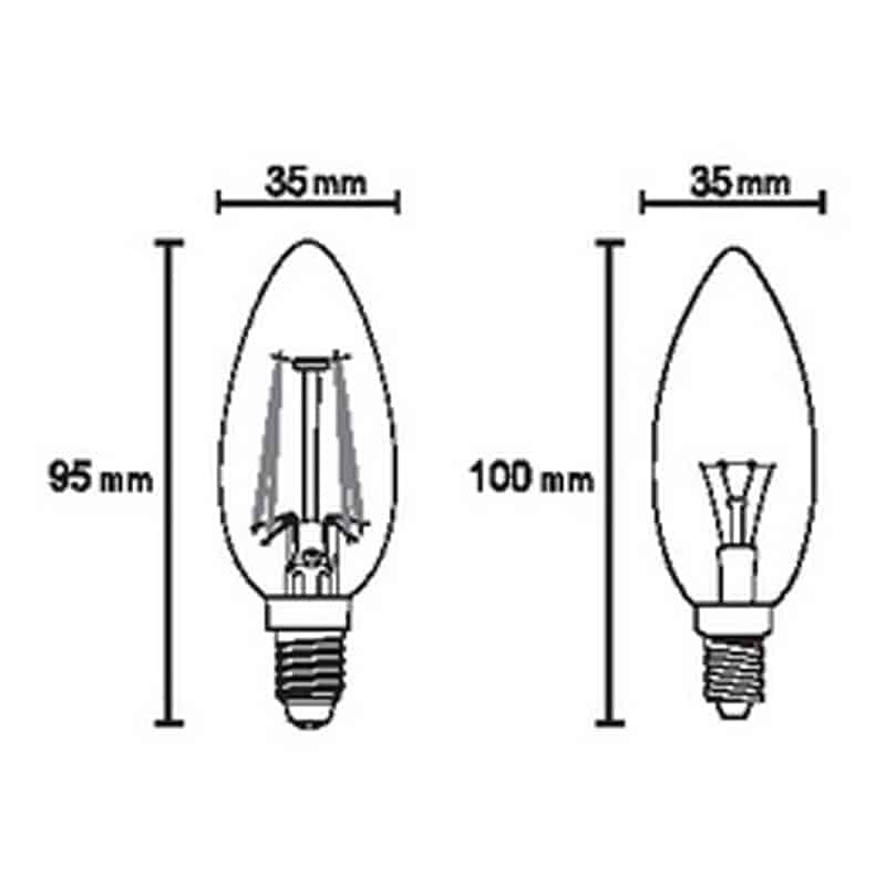 Mantra Bombillas E14 LED E14 4W 2700K 470lm transparente R09115