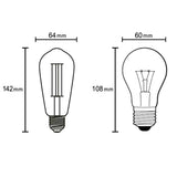 Mantra Bombillas E27 LED E27 8W 2200K 800lm ST64 transparente R09206