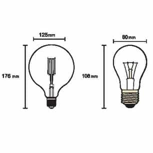 Mantra Bombillas E27 LED E27 6.5W 2200K 650lm G125 transparente R09230