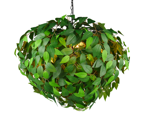 Lámpara de techo colgante Trio Leavy 4 luces negro mate y verde 150cm R10464015 - vista 3