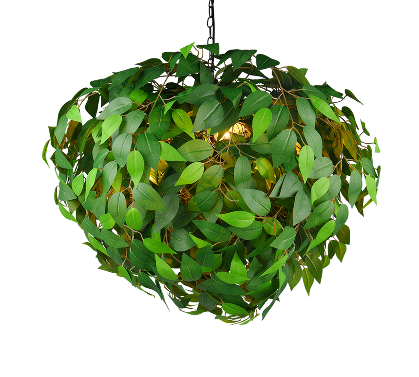 Lámpara de techo colgante Trio Leavy 4 luces negro mate y verde 150cm R10464015 - vista 3