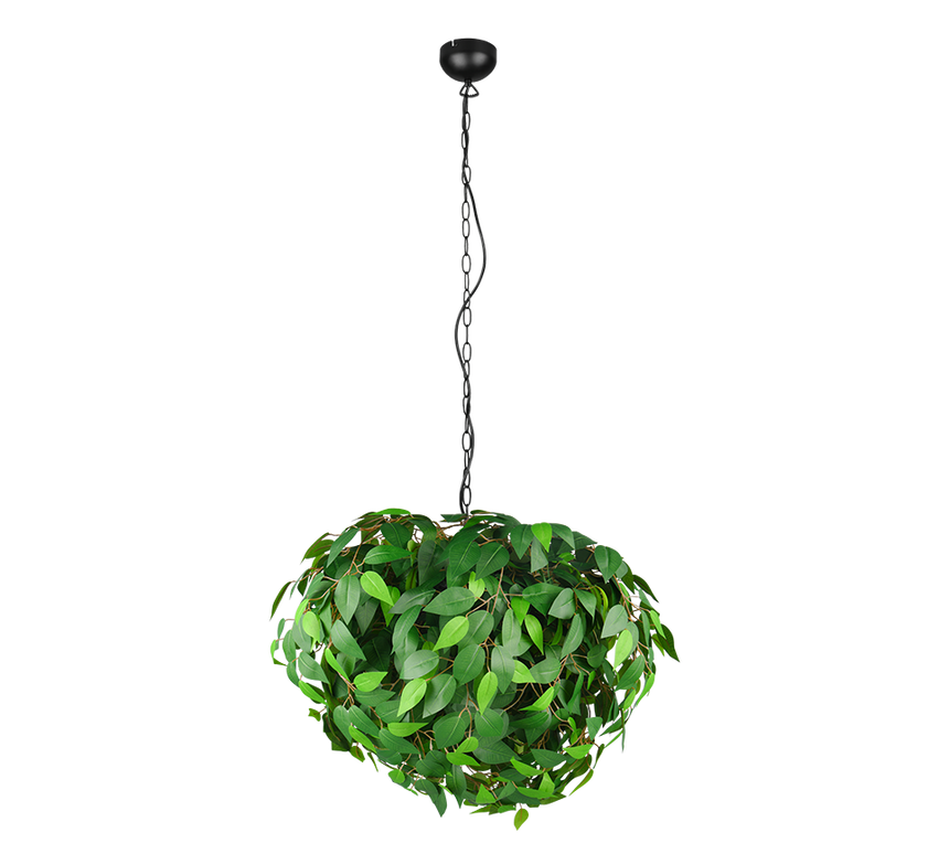 Lámpara de techo colgante Trio Leavy 4 luces negro mate y verde 150cm R10464015 - vista 4