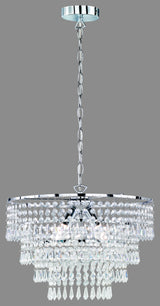 Lámpara de techo colgante Trio Orient LED cromo 2700K 150cm R13473006