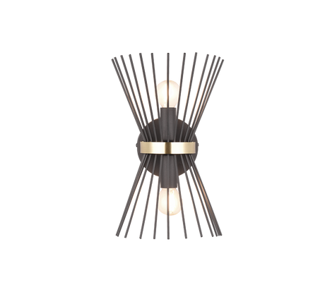 Aplique de pared Trio Rod LED negro y dorado 2700K 31cm R21532080