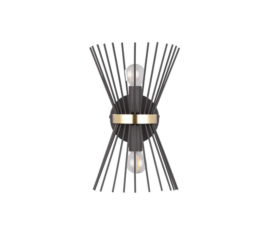 Aplique de pared Trio Rod LED negro y dorado 2700K 31cm R21532080
