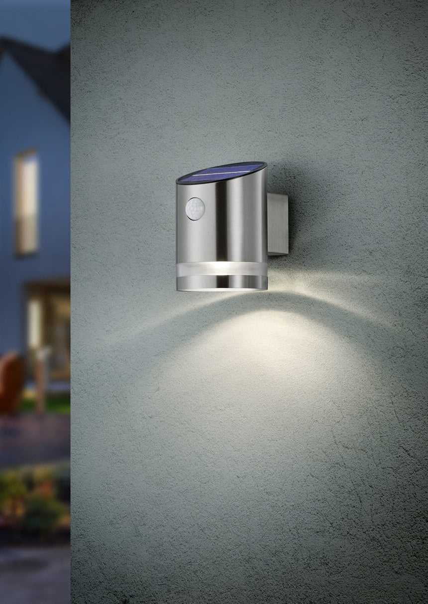 Trio Salta Aplique de pared exterior LED de acero níquel mate R22231107