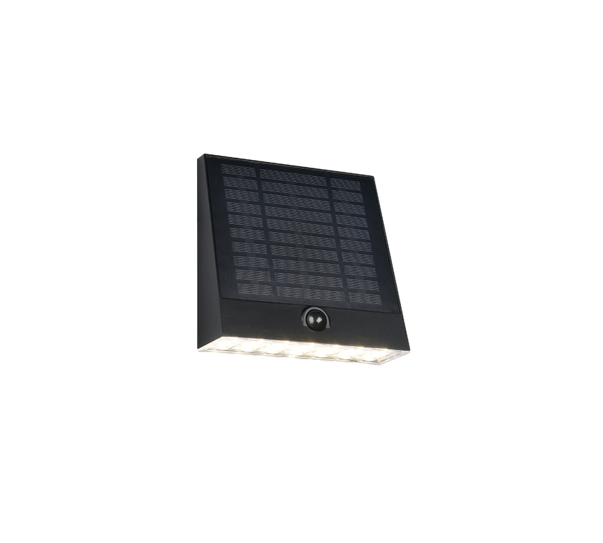Aplique de exterior Trio Alvorada LED solar portátil negro 4000K con sensor USB IP44 R23326102