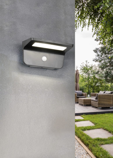 Aplique de exterior Trio Atico LED negro mate solar 4000K IP44 R24696132