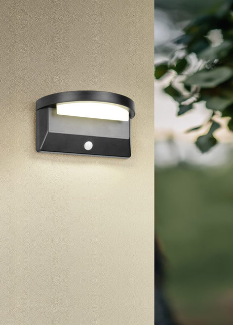 Aplique de exterior Trio Moro LED negro mate solar 4000K IP44 R24706132