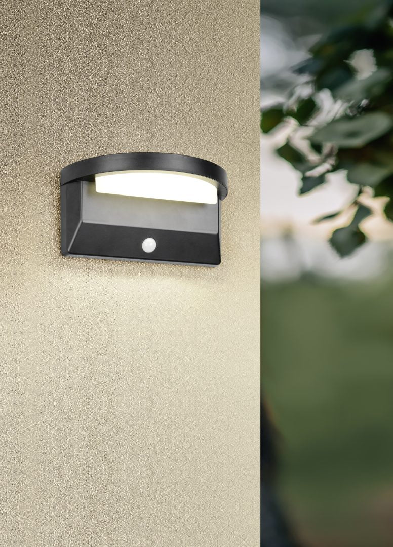 Aplique de exterior Trio Moro LED negro mate solar 4000K IP44 R24706132
