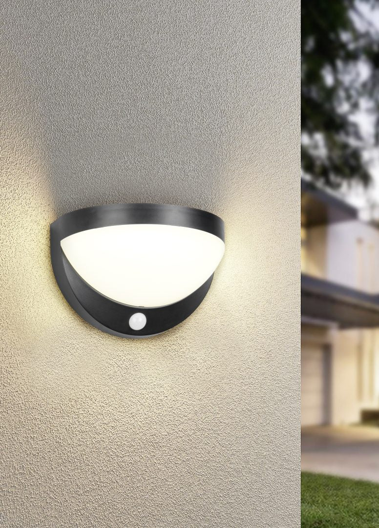 Aplique de exterior Trio Cobre LED negro mate solar 4000K IP44 R24716132