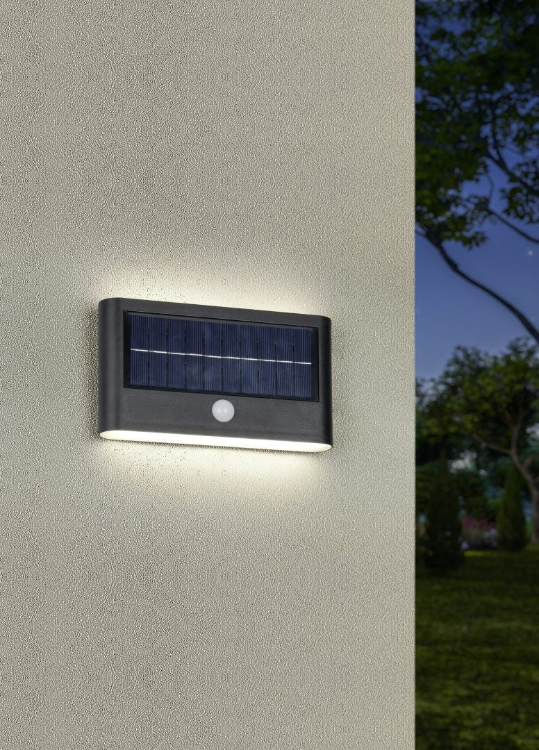 Aplique de exterior Trio Ramos LED negro mate solar 4000K IP44 R24746232