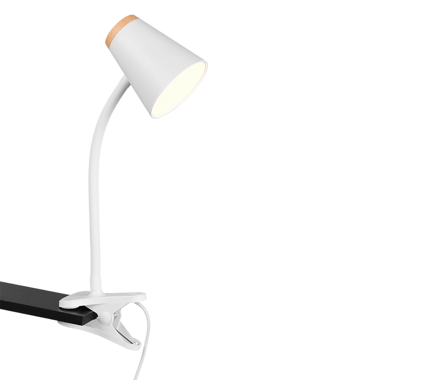 Flexo con pinza Trio Pongo LED 3000K blanco — ref. R25831101 (1)