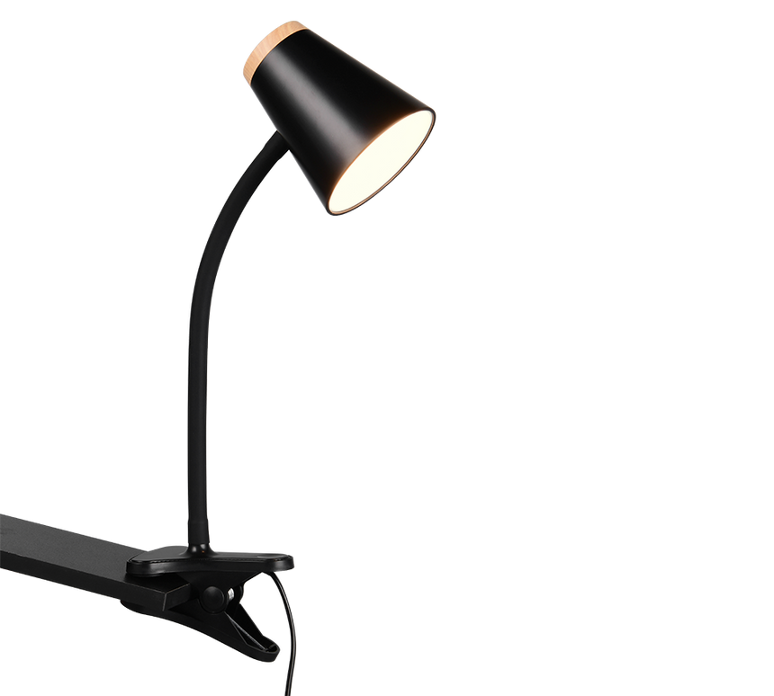 Flexo con pinza Trio Pongo LED negro 3000K R25831102