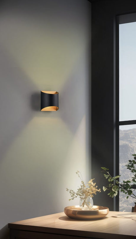 Aplique de pared Trio Samdel LED negro y dorado 3000K R26721080