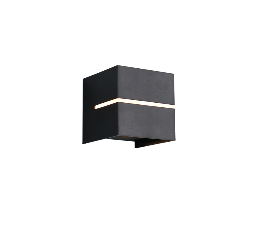 Aplique de exterior Trio Logrono LED negro mate 3000K IP44 R26751632