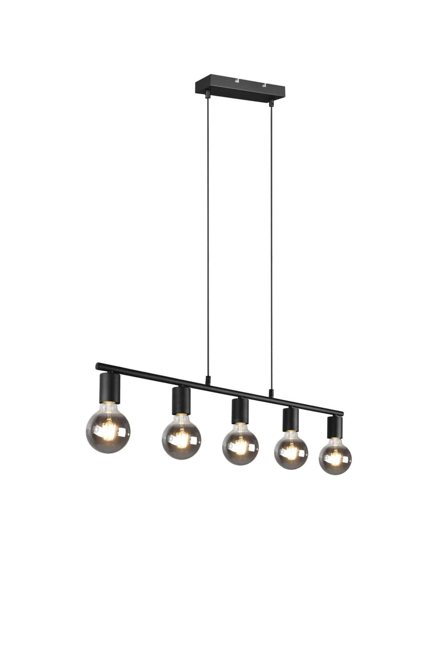 Trio Vannes Lámpara colgante de metal estera negra R30185032