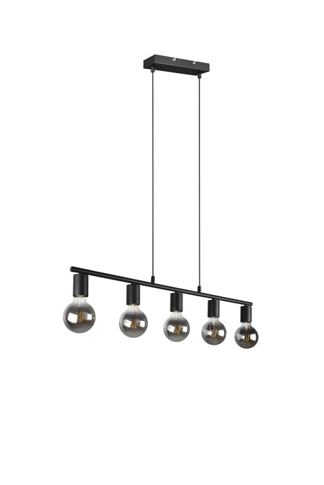 Trio Vannes Lámpara colgante de metal estera negra R30185032