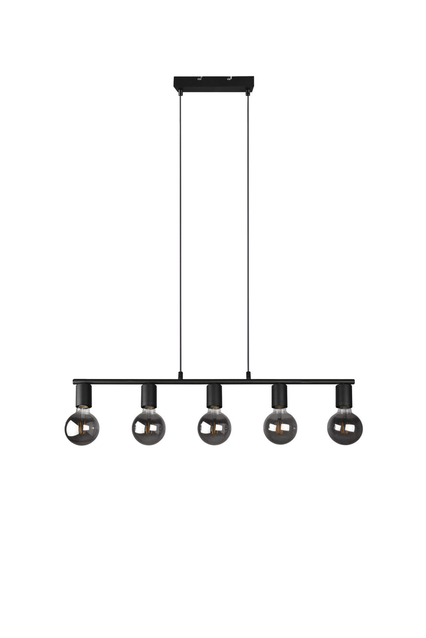 Trio Vannes Lámpara colgante de metal estera negra R30185032