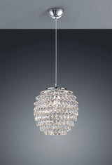 Lámpara de techo colgante Trio Petty LED cromo 2700K 160cm R30451906