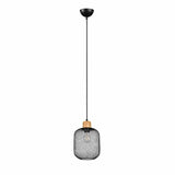 Trio Calimero Lámpara colgante de metal estera negra R30561032