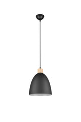 Trio Jagger Lámpara colgante de metal estera negra R30681032