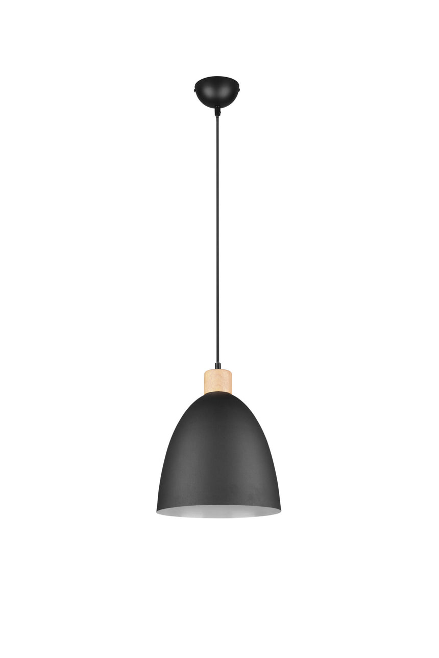 Trio Jagger Lámpara colgante de metal estera negra R30681032