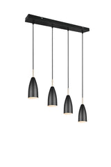Trio Farin Lámpara colgante de metal estera negra R30694032
